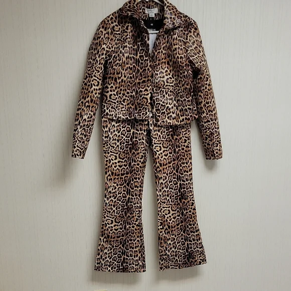 Labelrail X Dyspnea Leopard Print Jacket and Pants Set Womens Sz 8. NWT Indie - Picture 1 of 6